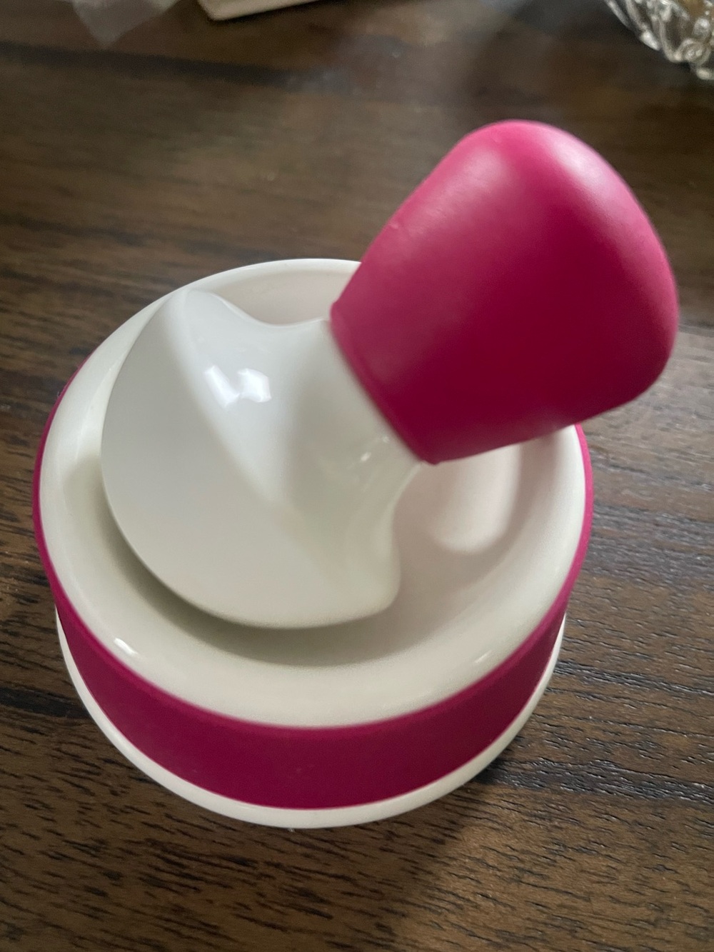 Pink and White Mini Mortar and Pestle